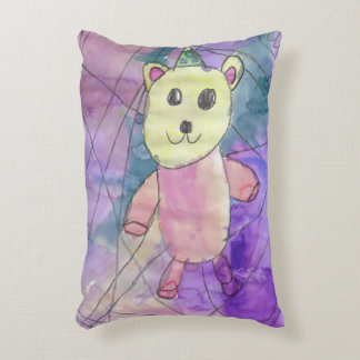 Watercolor Princess Bear Nursery Decor Accent Pillow