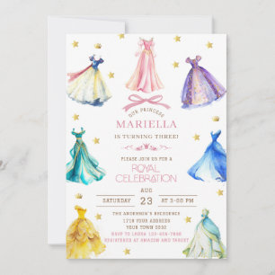 Watercolor Princess  Dress Birthday is turning thr Invitation