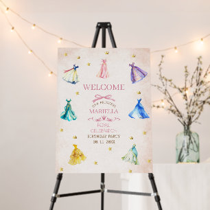 Watercolor princess dresses birthday party Welco Foam Board