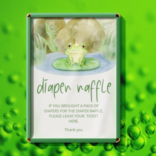 Watercolor Princess Frog Baby Shower diaper raffle Poster