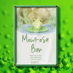 Watercolor Princess Frog Baby Shower Mom-osa Bar Poster
