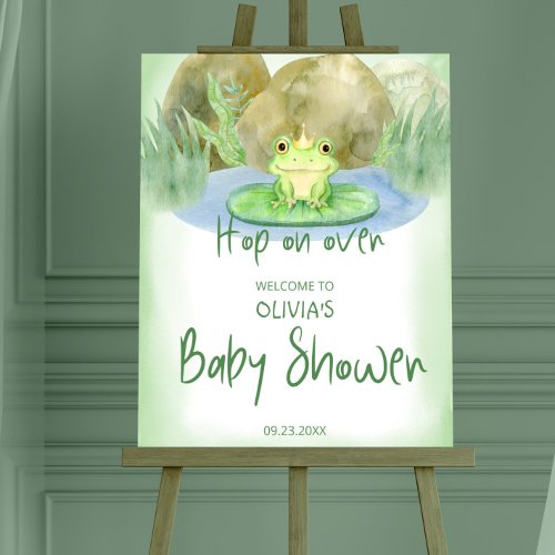 Watercolor Princess Frog Baby Shower Welcome Foam Board