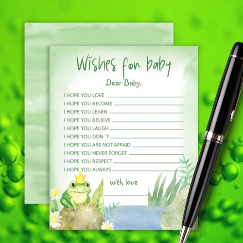 Watercolor Princess Frog  Wishes for Baby