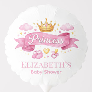 Watercolor Princess Pink Girl Baby Shower Balloon