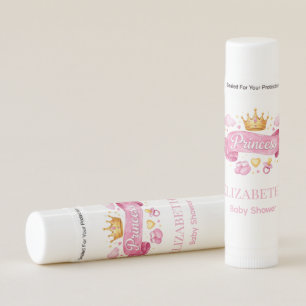 Watercolor Princess Pink Girl Baby Shower Favor Lip Balm
