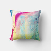 Watercolor Print Throw Pillow