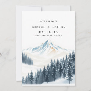 Watercolor Printable Mountain Save The Date