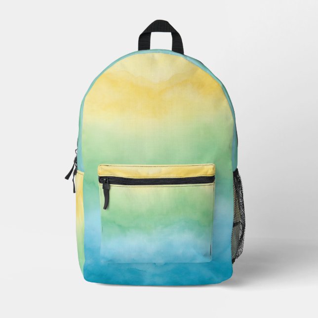 watercolor printed backpack (Front)