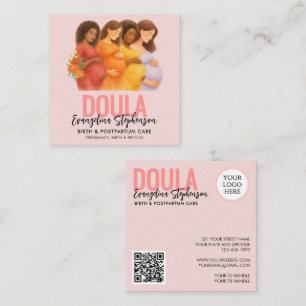 Watercolor Professional Birth Postpartum Doula Square Business Card