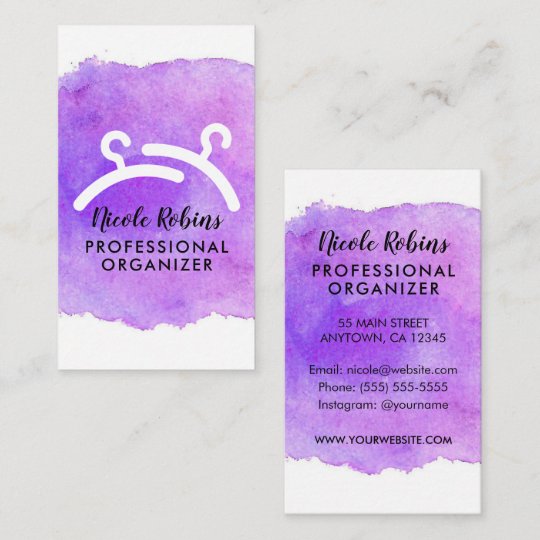 Watercolor Professional Closet Organizer Business Card