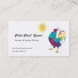 Watercolor Professional  Colorful Rooster Birds Business Card at Zazzle