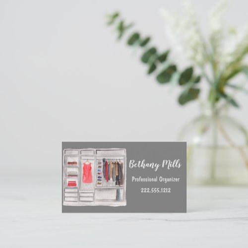 Watercolor Professional Home Organizer  Business Card