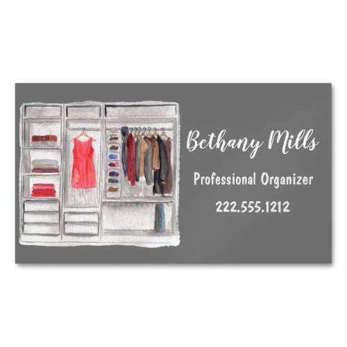 Watercolor Professional Home Organizer   Business Card Magnet