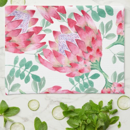 Watercolor Protea Kitchen Towel