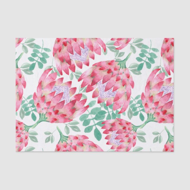 Watercolor Protea Tissue Paper (Front)