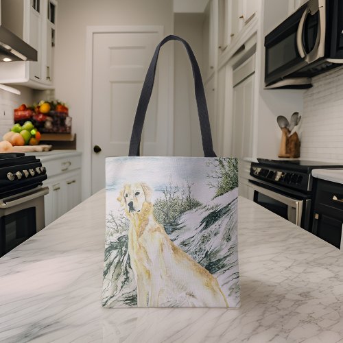 Watercolor Proud Golden Retriever Dog Tote Bag