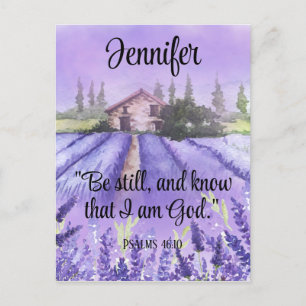 Watercolor Provence Lavender Scripture Encouraging Postcard