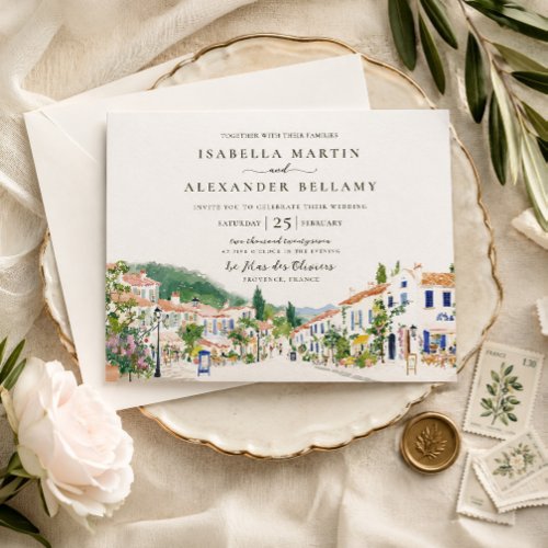 Watercolor Provence Wedding Invitation