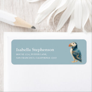 Watercolor Puffin Sea Bird Return Address Label