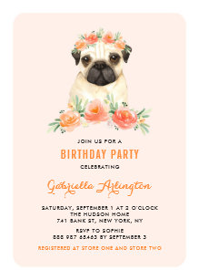 Pug Birthday Invitations Zazzle
