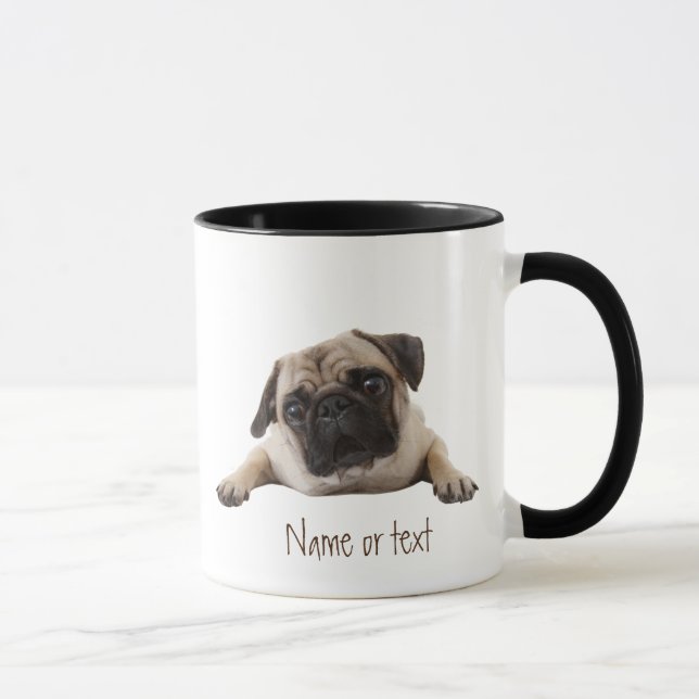 Watercolor Pug Pet Dog Custom  Mug (Right)