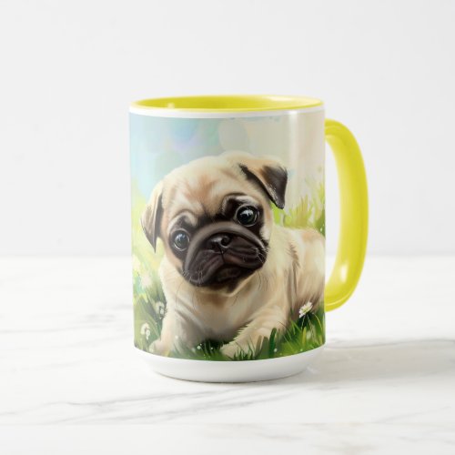 Watercolor Pug puppy Mug