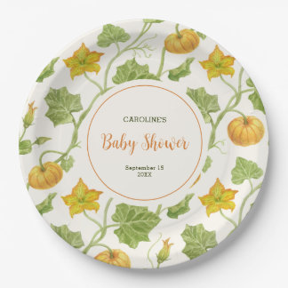 watercolor pumkin pattern paper plates