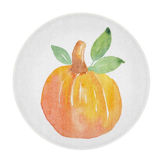Watercolor Pumpkin 2 Cutting Board (Front)