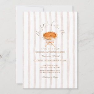 Watercolor Pumpkin A Little Cutie Pie Baby Shower Invitation