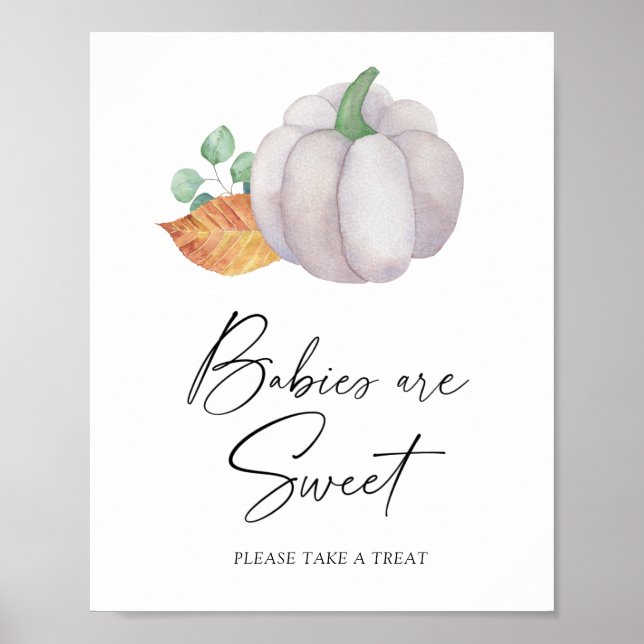 Watercolor pumpkin - babies are sweet poster (Front)