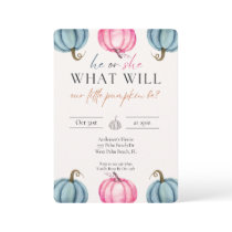 Watercolor Pumpkin Baby Gender Reveal Fall  Invitation