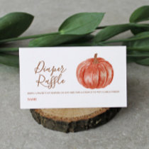 Watercolor Pumpkin Baby Shower Diaper Raffle  Encl Enclosure Card