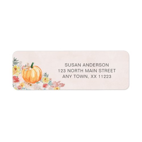 Watercolor Pumpkin baby shower  Label