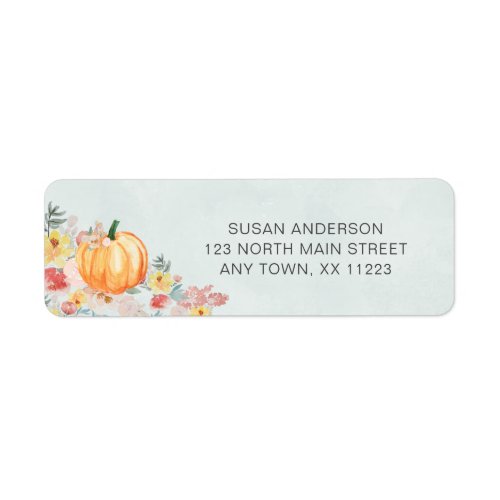 Watercolor Pumpkin baby shower  Label