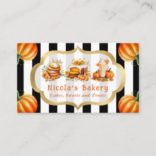 Watercolor Pumpkin Cakes and Pie Bakery  Business Card