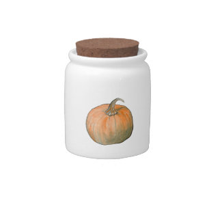 Watercolor Pumpkin Candy Jar
