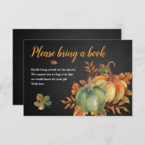 Watercolor Pumpkin Chalkboard |Bring A Book Invitation