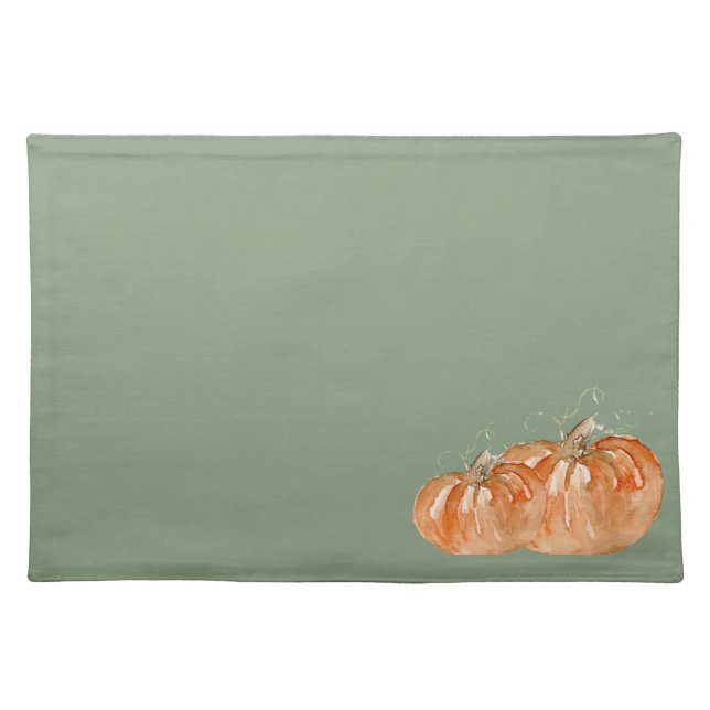 Watercolor Pumpkin  Cloth Placemat (Front)