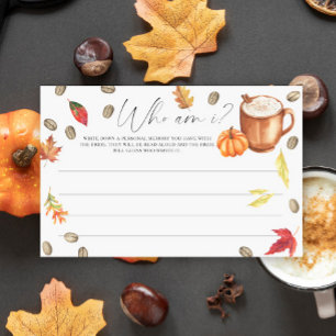 Watercolor Pumpkin Coffee Who am I game Stationery