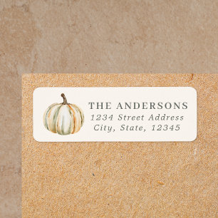 Watercolor Pumpkin Custom Return Address Label