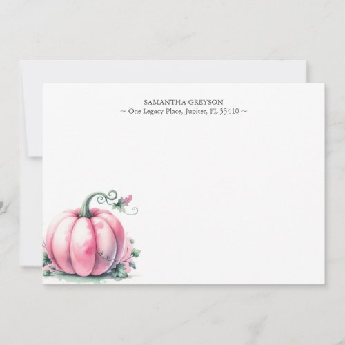 Watercolor Pumpkin Customized Note Cards