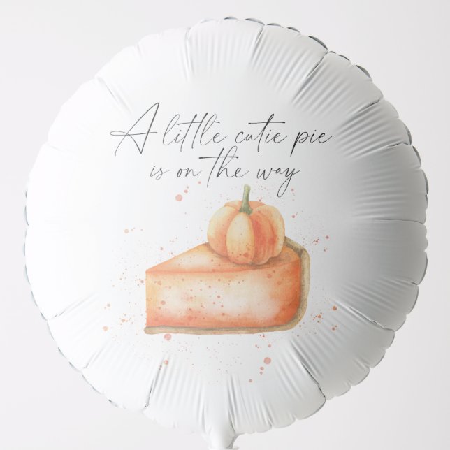 Watercolor pumpkin cutie pie baby shower balloon (Front)