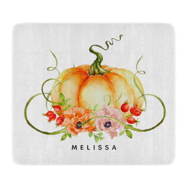 Watercolor Pumpkin  Cutting Board (Front)