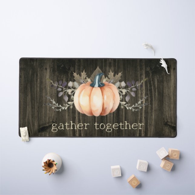 Watercolor Pumpkin Desk Mat (Kids Table)