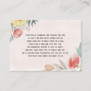 Watercolor Pumpkin display bridal shower Enclosure Card