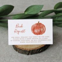 Watercolor Pumpkin Fall Baby Shower Book Request   Enclosure Card