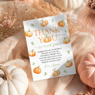 Watercolor Pumpkin Fall Birthday Thank You Invitation