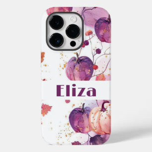 watercolor pumpkin fall design with name Case-Mate iPhone 14 pro case