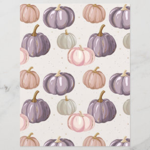 watercolor pumpkin fall pattern scrapbook paper