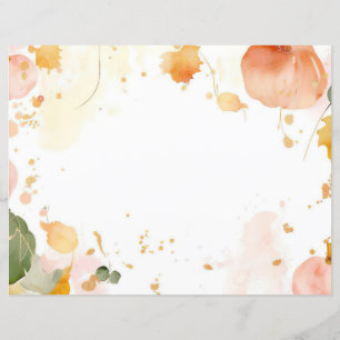 watercolor pumpkin fall pattern scrapbook paper
